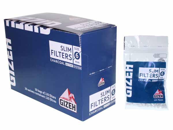 Filtro Gizeh Slim 6 mm carbono activo